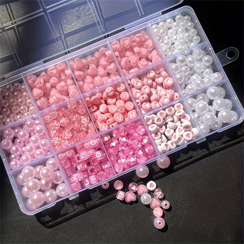 Jewelry Making Organizer Box - Caja de Alfabeto Rosa de 10