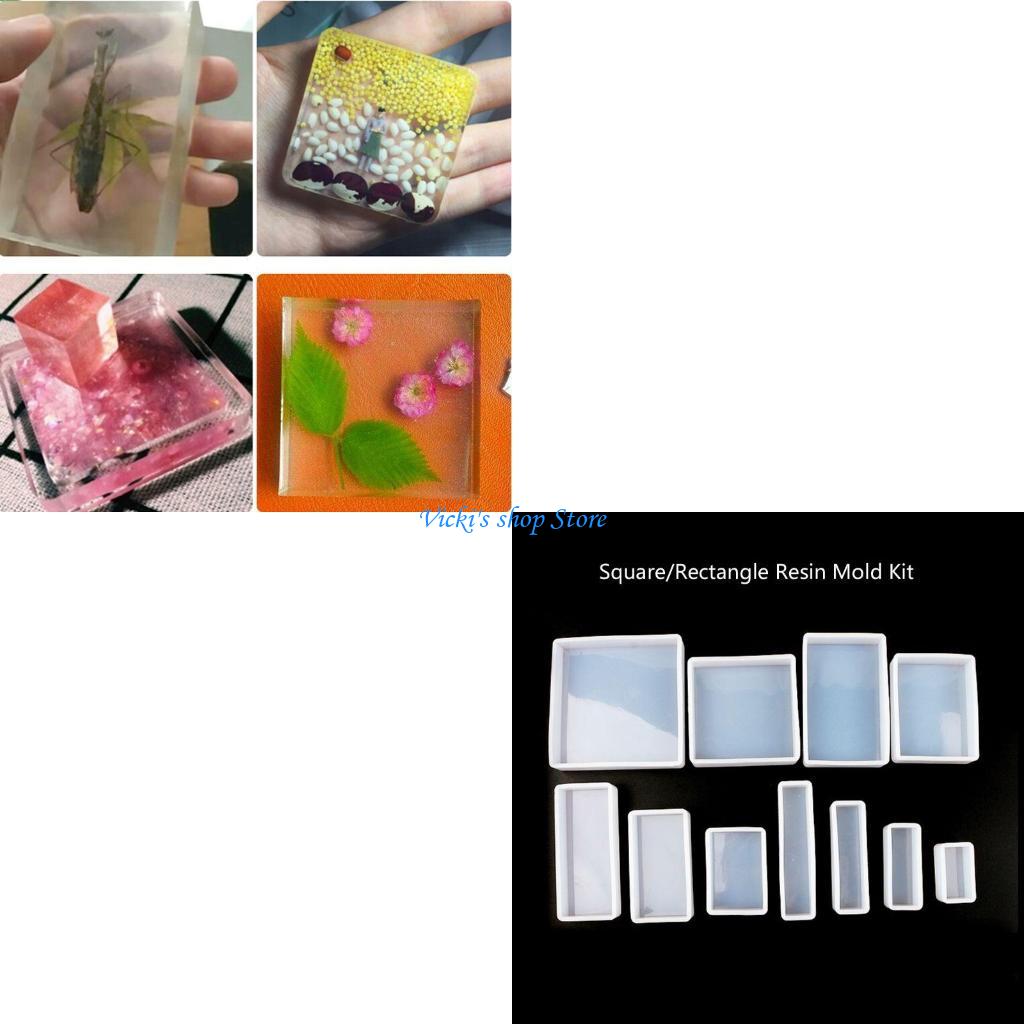 Jewelry Making For Beginners - Molde epoxi con forma cuadrada/rectangular, fundición