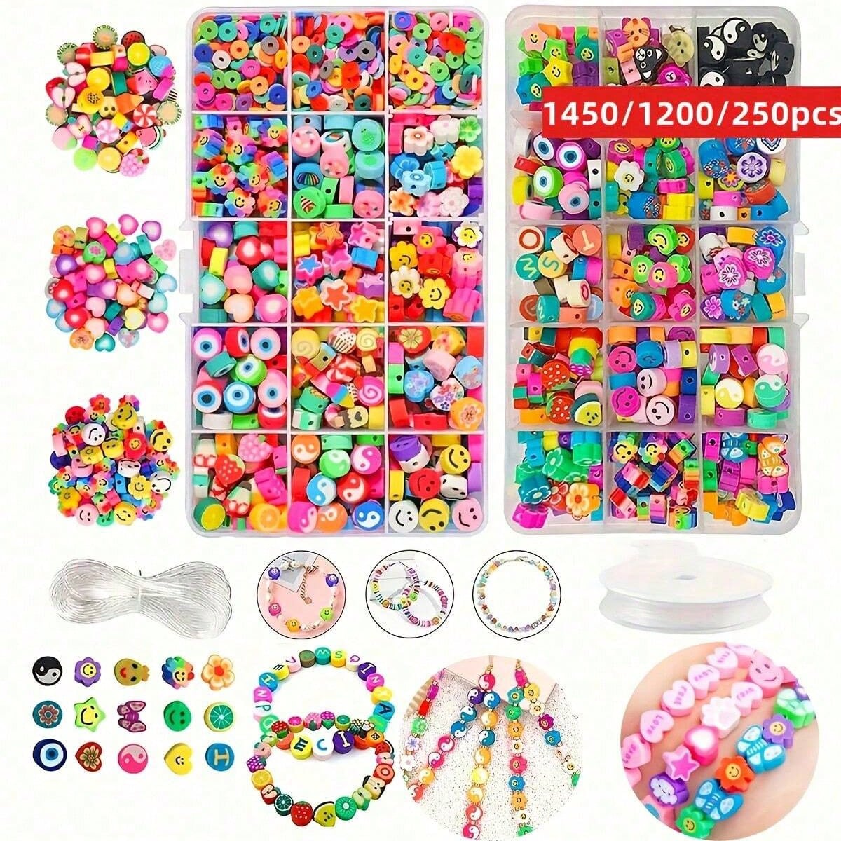 Jewelry Making Organizer Box - Juego de 1450/1200/250 Piezas de Cuentas