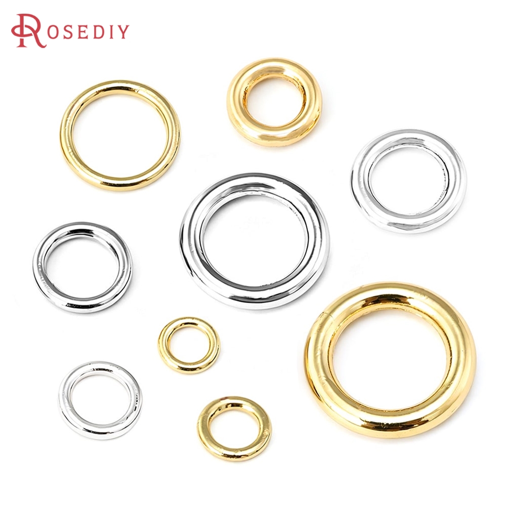 Jewelry Making Gold Wire - 4~14.5MM Anillos Redondos Cerrados de Latón
