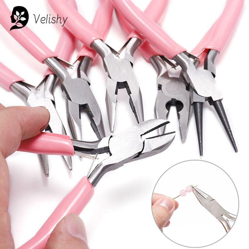 Jewelry Making Pliers - Mini alicates diagonales redondos doblados, punta