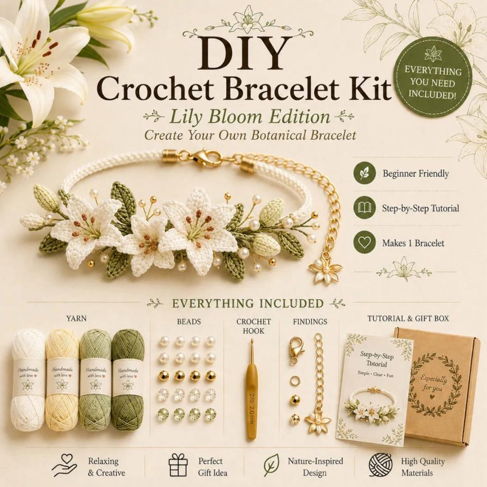 Jewelry Making For Beginners - Kit de Pulseras de Ganchillo DIY
