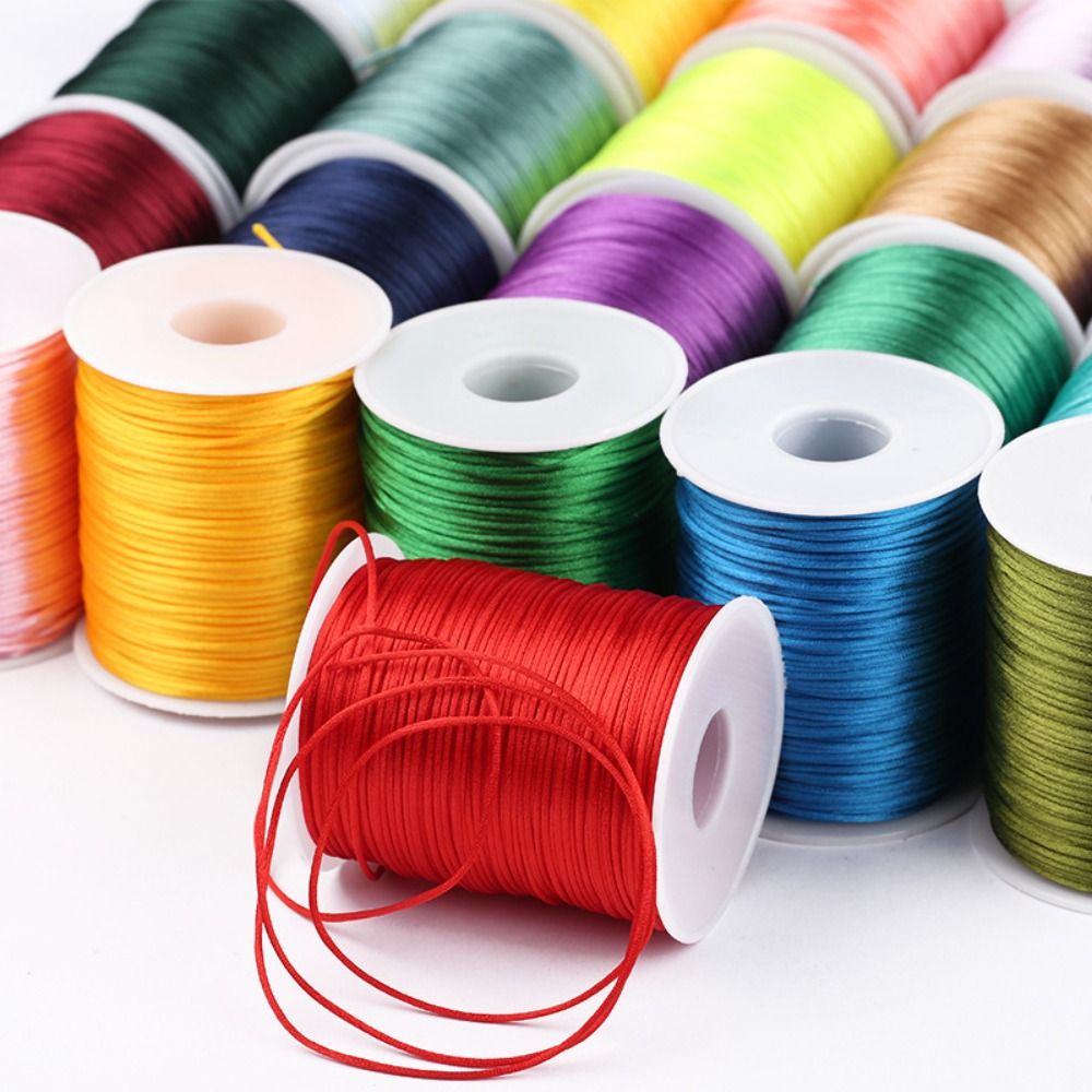 Knotting Cord Silk - Cordón de satén trenzado de 100m,
