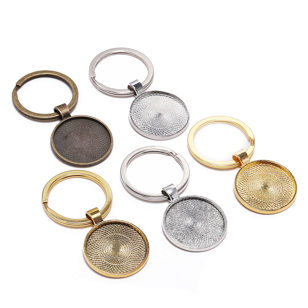Pendant Blank Bezel - 5 unids/lote llavero de 25mm con