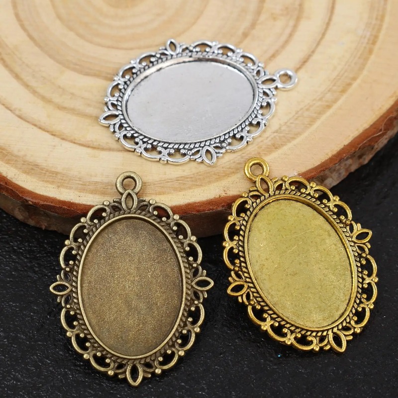 Bases de bisel ovaladas vintag - Pendant Blank Bezel reseña y precio