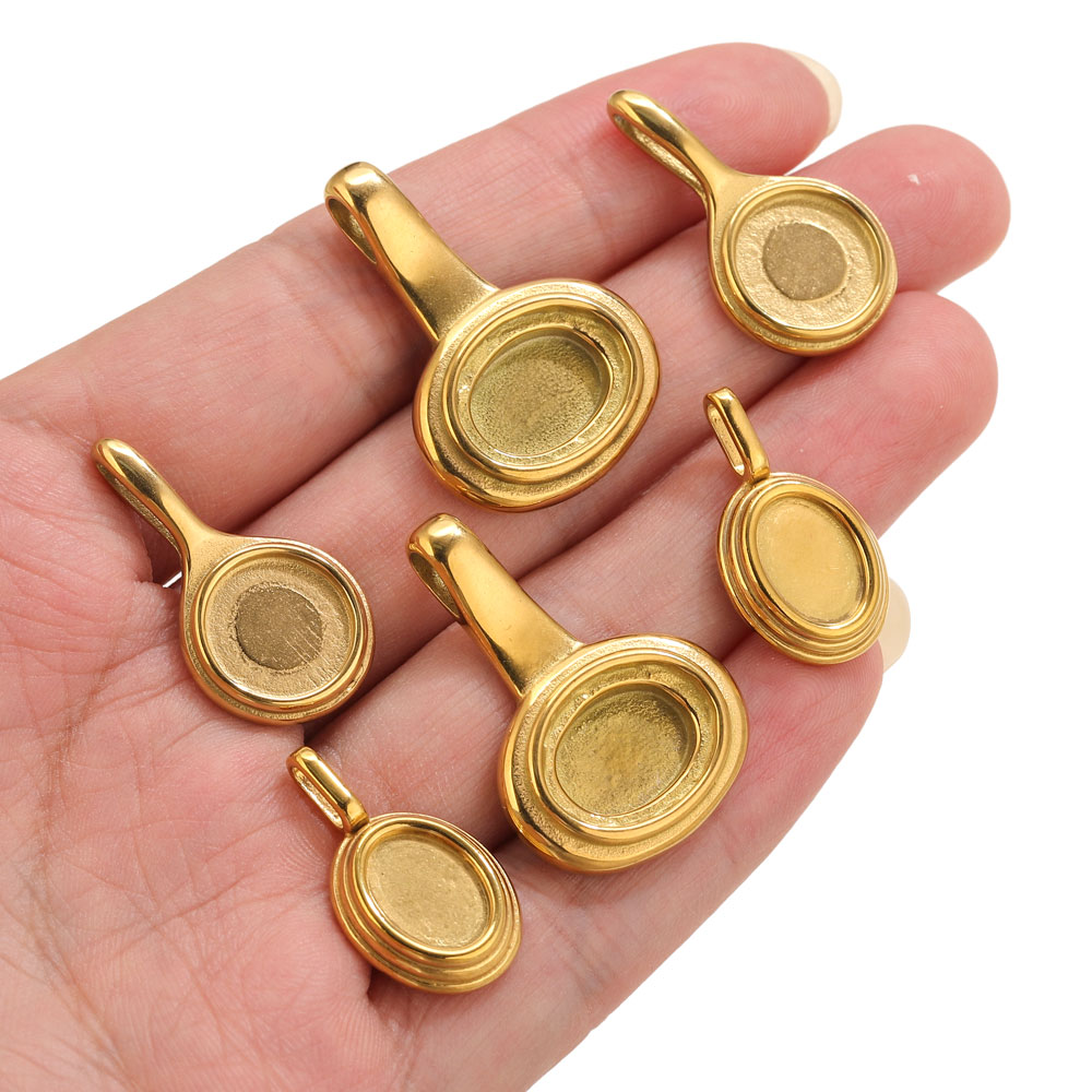 Bandejas ovaladas redondas de  - Pendant Blank Bezel reseña y precio