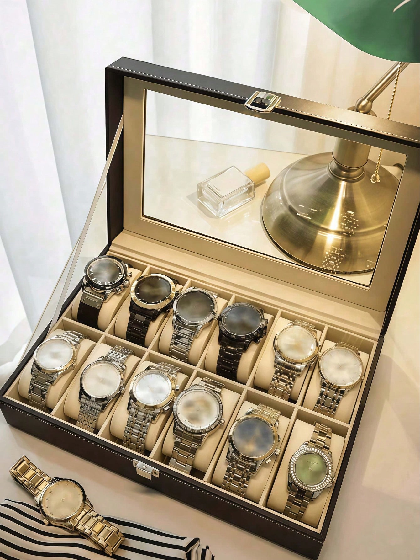 Caja de Relojes de Cuero con C - Jewelry Making Organizer Box reseña y precio