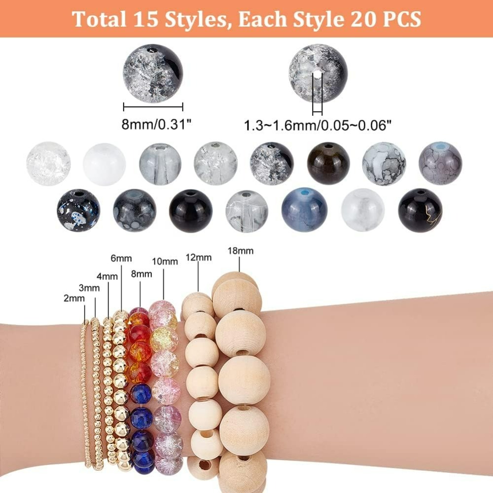 300 Uds. Cuentas de vidrio neg - Jewelry Making Course reseña y precio