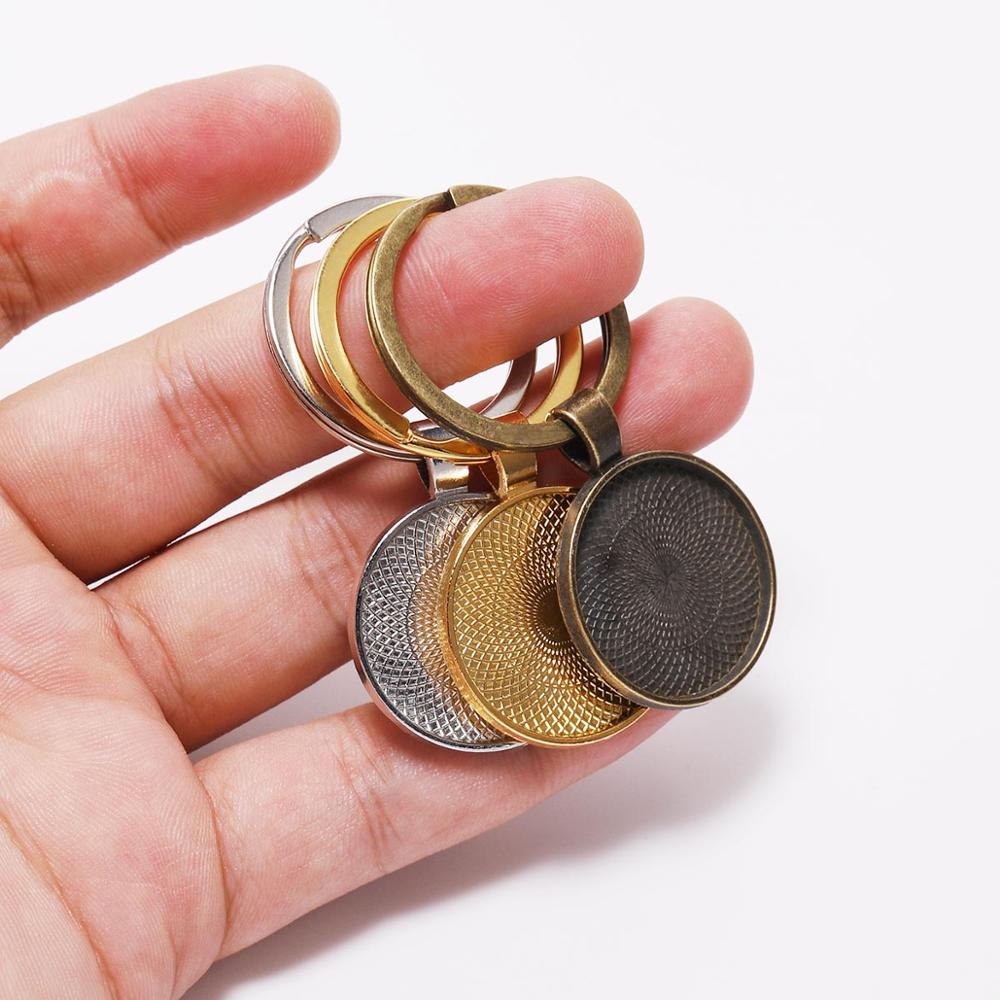 5 unids/lote llavero de 25mm c - Pendant Blank Bezel reseña y precio